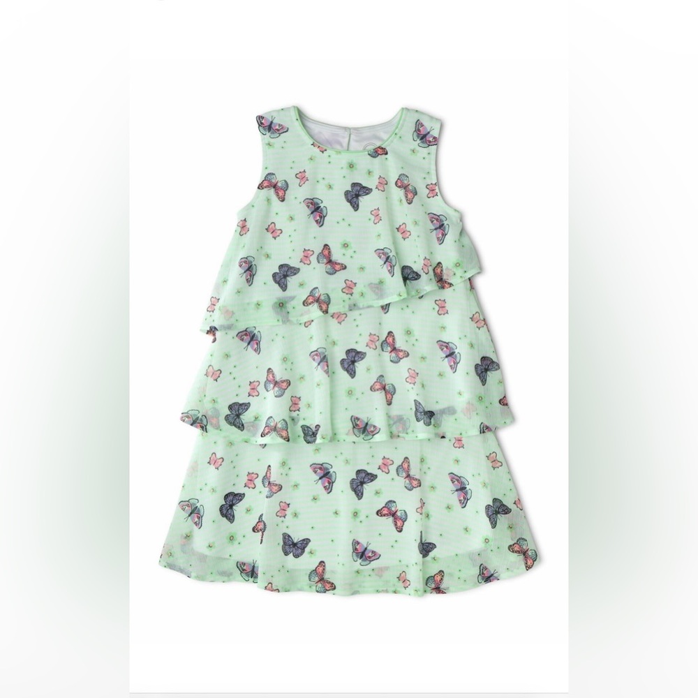 Wonder Nation Girls Layered Chiffon Ruffle Butterfly Dress. Gently used. M(7-8)